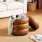 Glitzhome® 19.5" Coffee Brown Upholstered Storage Ottoman